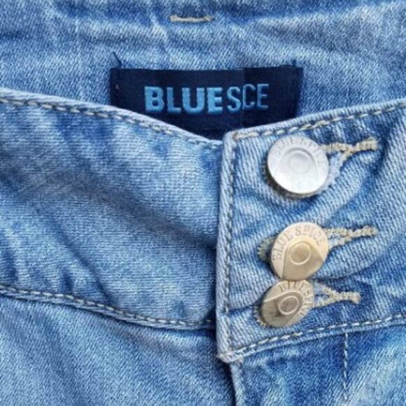 Blue Spice Distressed 3 Button Jeans size 7/8 - Picture 5 of 7